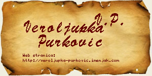 Veroljupka Purković vizit kartica